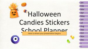 Agenda Escolar de Adesivos de Doces de Halloween