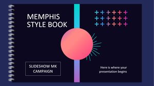 Kampania MK w formie pokazu slajdów w stylu Memphis