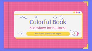 Apresentação de slides de livros coloridos para empresas