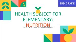 Sujet de santé pour l'élémentaire - 3e année : Nutrition