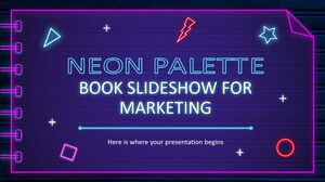 Presentación de diapositivas del libro Neon Palette para marketing
