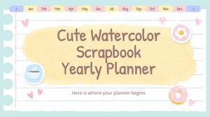 Cute Watercolor Scrapbook Yearly Planner