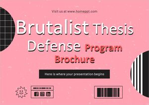 Brochure del programma di difesa della tesi brutalista