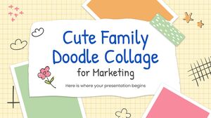 Collage di doodle di famiglia carino per il marketing