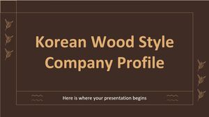 Profil de l'entreprise coréenne de style bois