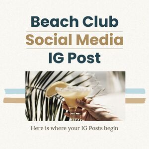 비치 클럽 소셜 미디어 IG 포스트