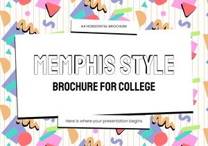 Brochure in stile Memphis per il college