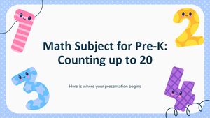Matéria de matemática para pré-escola: contando até 20