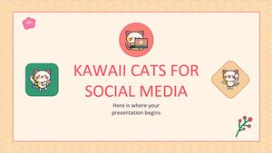Kawaii-Katzen für soziale Medien