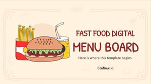 Digitale Fast-Food-Menütafel
