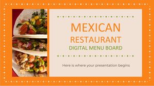 Tablero de menú digital de restaurante mexicano