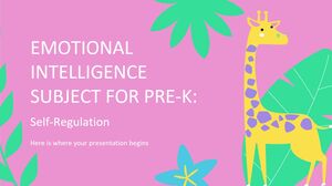Emotional Intelligence Subject for Pre-K: Self-Regulation