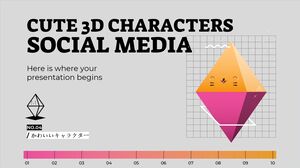 Niedliche 3D-Charaktere in den sozialen Medien