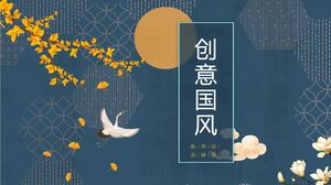 Unduh gratis template PPT gaya Cina yang elegan dengan latar belakang bunga dan burung