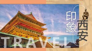 Xi'an Turizm Rehberi Gezi Yerleri Giriş PPT Şablonu
