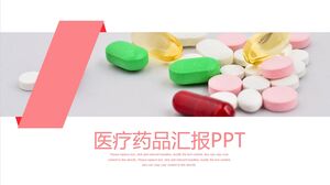Raport dotyczący leków medycznych PPT - Jasnoczerwony Szary Biały