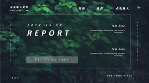Unduhan template PPT laporan bisnis untuk latar belakang daun hutan hijau