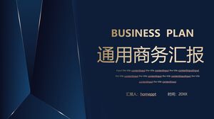 Free download of minimalist blue gold high-end business report PPT template