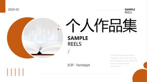 Pomarańczowy minimalistyczny osobisty szablon portfolio PPT do pobrania