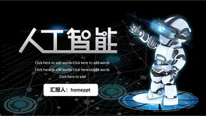 Free download of artificial intelligence themed PPT templates for robot backgrounds