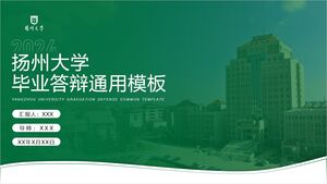 Üniversiteler için Yangzhou Üniversitesi Mezuniyet Savunması Genel PPT Şablonu