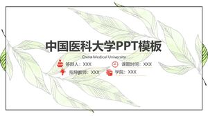 Szablon PPT dla Chińskiego Uniwersytetu Medycznego