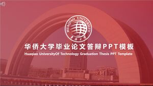PPT template for the graduation thesis defense of Overseas Chinese University
