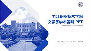 Szablon PPT do obrony pracy magisterskiej w Jiujiang Vocational and Technical College