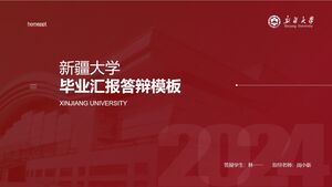 PPT-Vorlage für Abschlussbericht und Verteidigung der Xinjiang-Universität