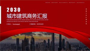 Red City Architecture Background Business Report PPT Template