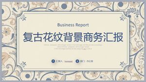 Niebieskie tło wzór retro szablon raportu biznesowego PPT