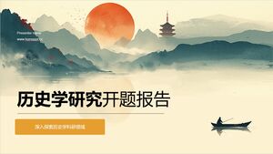 Șablon PPT de raport de deschidere a cercetării istorice în stil chinezesc simplificat