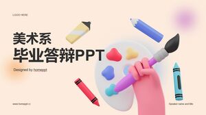 Шаблон PPT для защиты дипломной работы в 3D-стиле художественного факультета