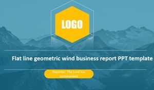 Línea simple geométrica viento negocio azul trabajo resumen informe plantilla ppt