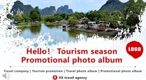 Plantilla PPT de álbum de fotos de promoción de viajes
