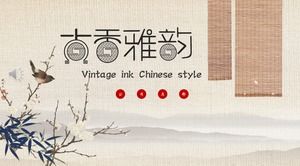 Vintage mürekkep Çin tarzı PPT şablonu
