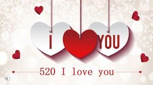 520 romantyczna miłość PPT szablon