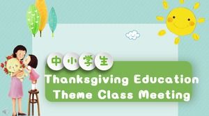 Thanksgiving Education Theme Class PPT Kursunterlagen