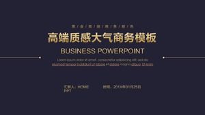 Modelo de PPT de relatório de negócios texturizado high-end azul escuro