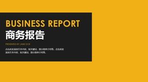 Modelo de PPT de relatório de negócios de correspondência de cores preto e amarelo