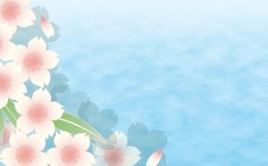Imagem de fundo azul elegante dos desenhos animados flor PPT