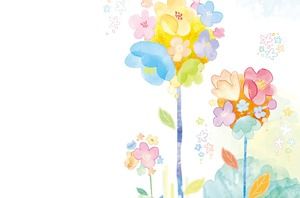 Kolorowe i eleganckie świeże kwiaty akwarela PPT obraz tła