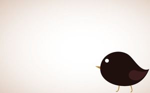 Коричневый милый мультфильм птица PPT фоновый рисунок