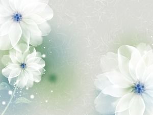 Gri și albastru elegant flori PPT fundal imagine