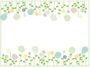 緑のかわいい花と植物のppt背景画像 Powerpointテンプレート無料ダウンロード