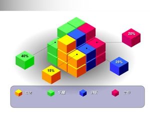 Gráfico de PPT de blocos de construção 3D