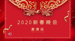 Șablon chinezesc de invitație de petrecere de Anul Nou PPT