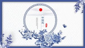 Șablon frumos PPT din porțelan albastru și alb stil chinezesc
