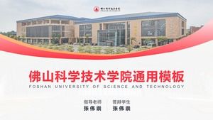 Ogólny szablon pracy ppt do obrony pracy Foshan University of Science and Technology