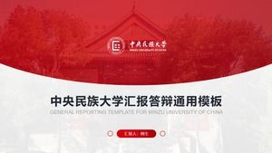Plantilla de ppt de defensa del informe de tesis de graduación de la Universidad Central de Nacionalidades